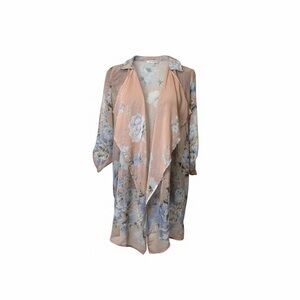 Forever 21 Peach Floral Sheer Cover-